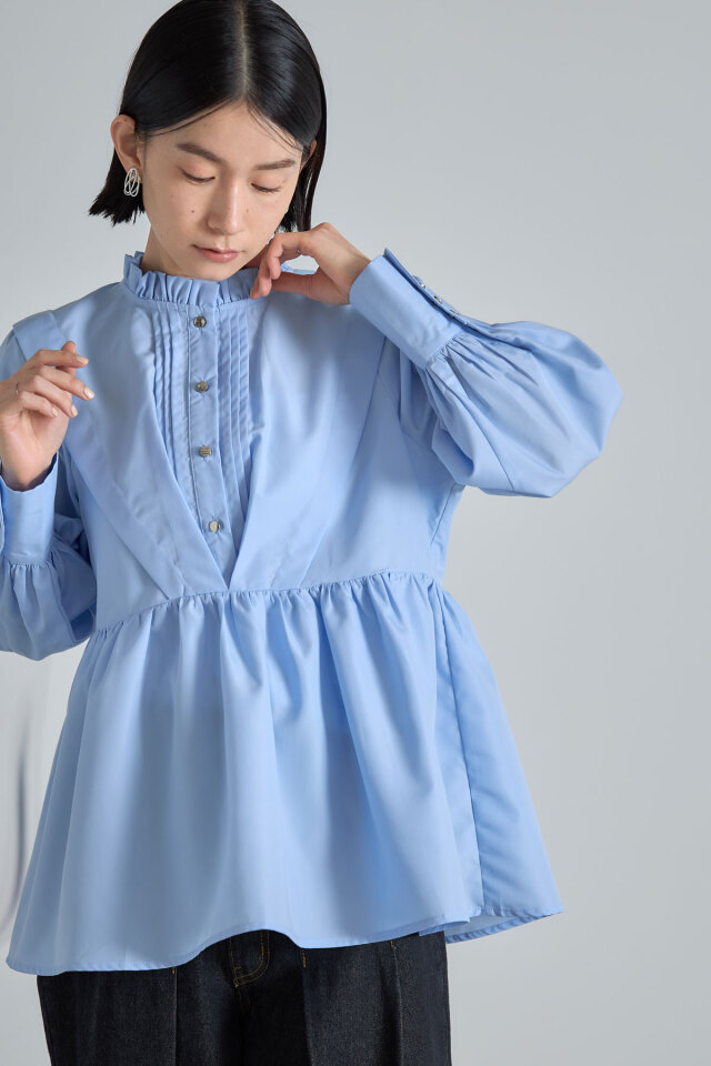 maa新品タグタックプリーツフリルウォッシャブルUNITEDARROWS タックプリーツフリル Vネックノースリーブブラウス ― UVカット 接触冷