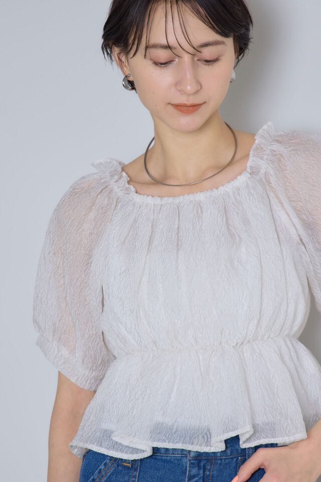 りーちゃん⑩番14番 シアージャガードボリュームブラウス