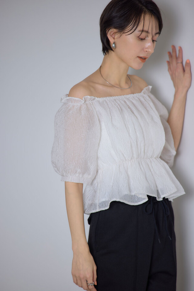 りーちゃん⑩番14番 シアージャガードボリュームブラウス