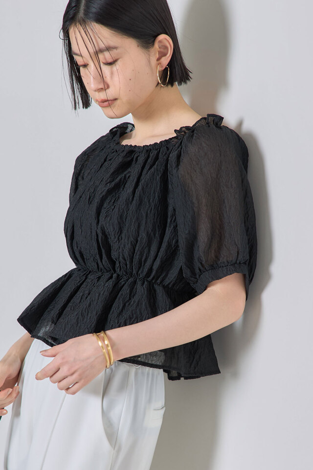 ck9点 シアージャガードボリュームブラウス