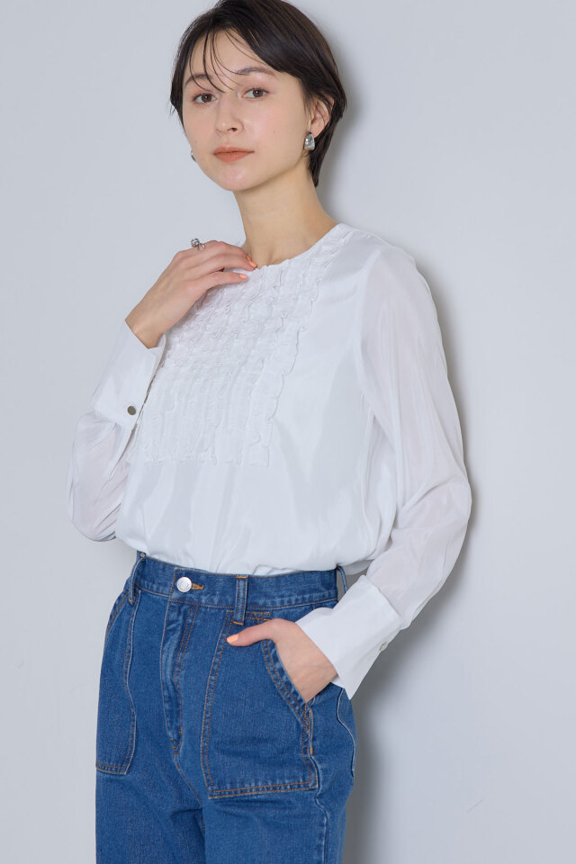 スリムフリルブラウス