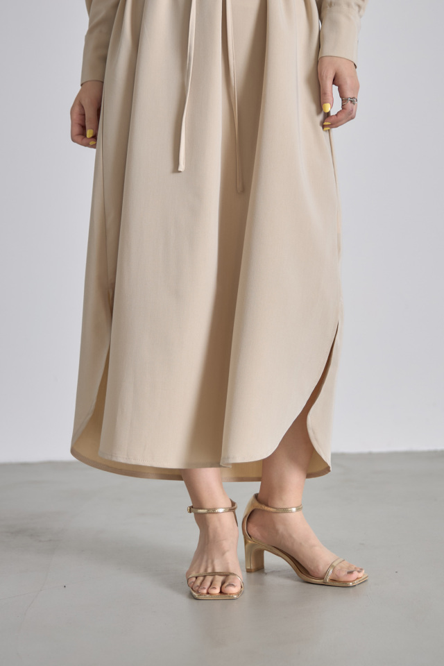 オープンカラーシャツワンピース