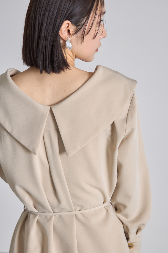 オープンカラーシャツワンピース