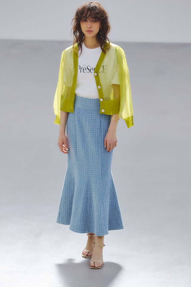 【マーメイド・リクエスト同時購入特割特価(1/2)青＋緑、各360ｇ】 クラッシュデニムマーメイドスカート