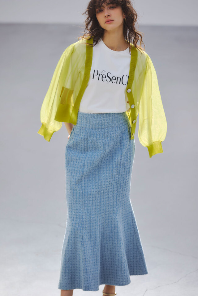 クラッシュデニムマーメイドスカート