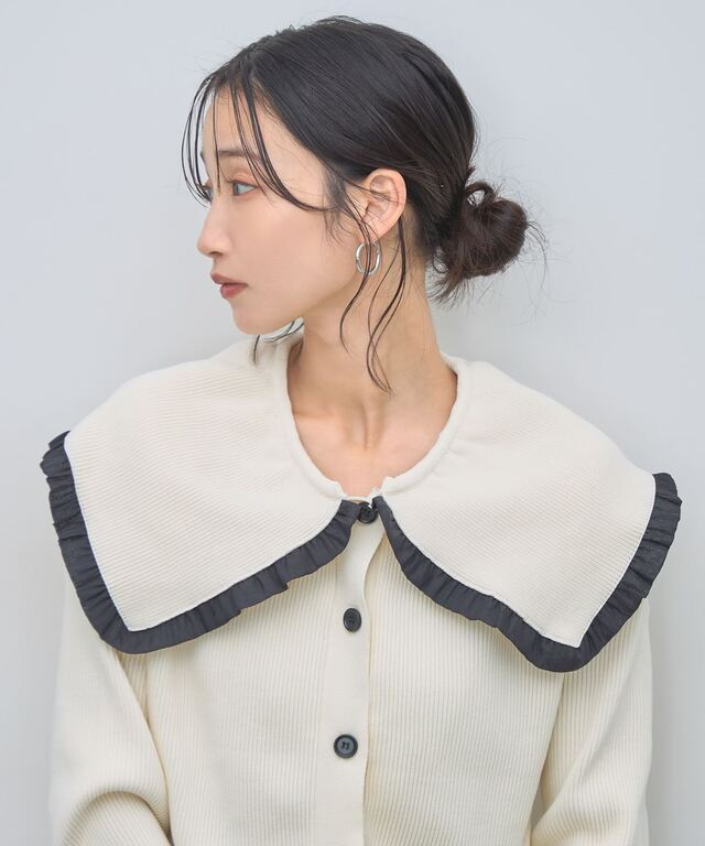 入荷希望受付中☆】フリル衿カーディガン
