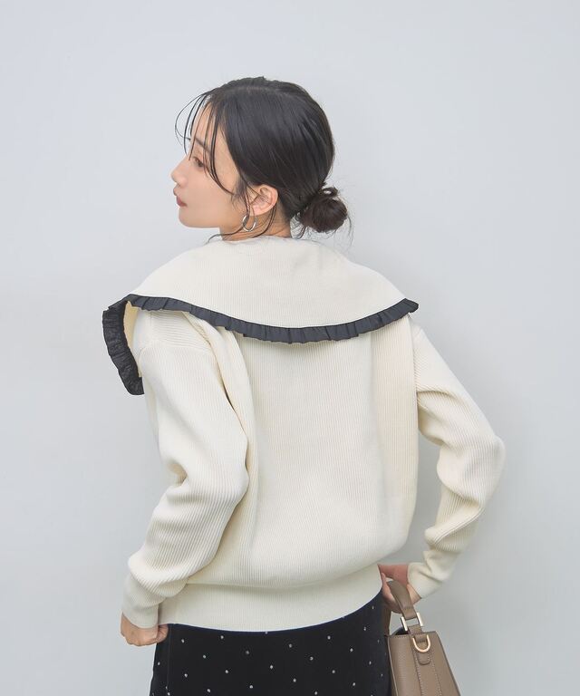 入荷希望受付中☆】フリル衿カーディガン
