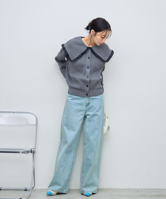 入荷希望受付中☆】フリル衿カーディガン