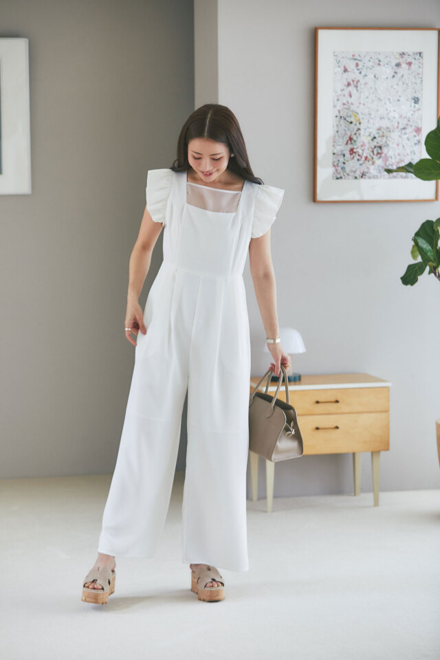 りさぴょん THREE SQUAREXCLASSY　シアーコンビサロペット 優待価格[THREE SQUARE]シアーコンビサロペット | KOBUNSHA