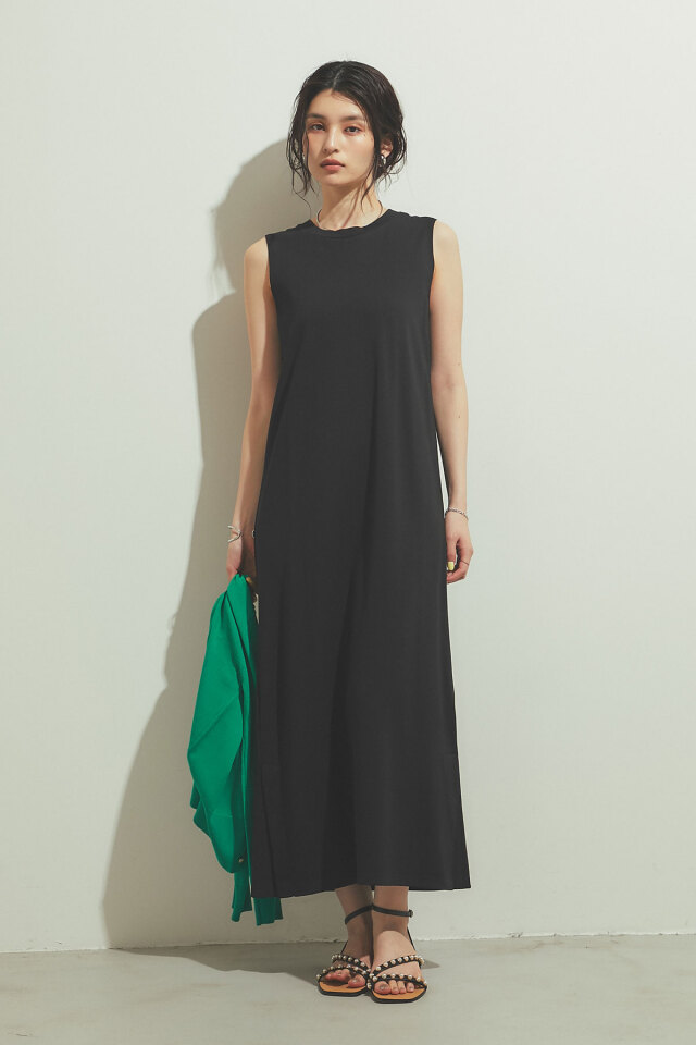 ジュンミカミ  スクエアネックバックスリットリボンワンピース 中古 BS99 バックリボンノースリカットワンピース