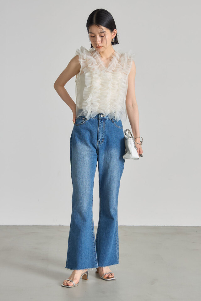 【ぎゅな☺︎】 松木育未さん着用】チュールブラウス