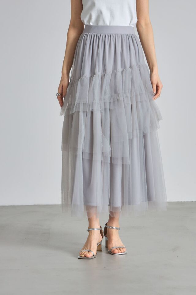 ランダムヘムチュールティアードスカート