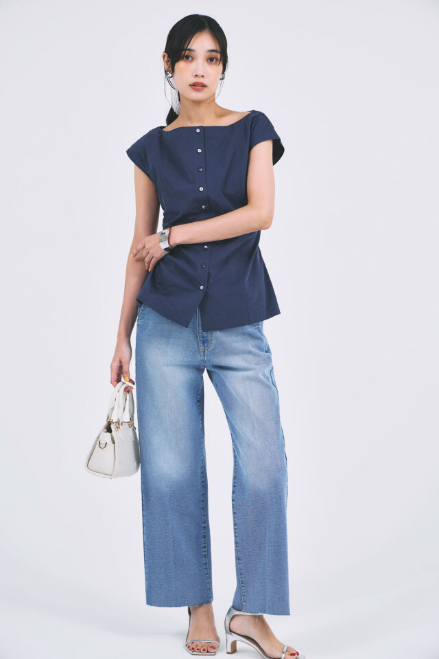 林田岬優さん着用】ウエストレースアップブラウス