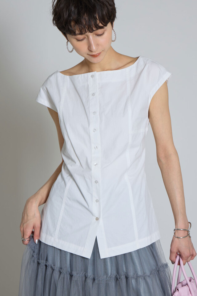 林田岬優さん着用】ウエストレースアップブラウス