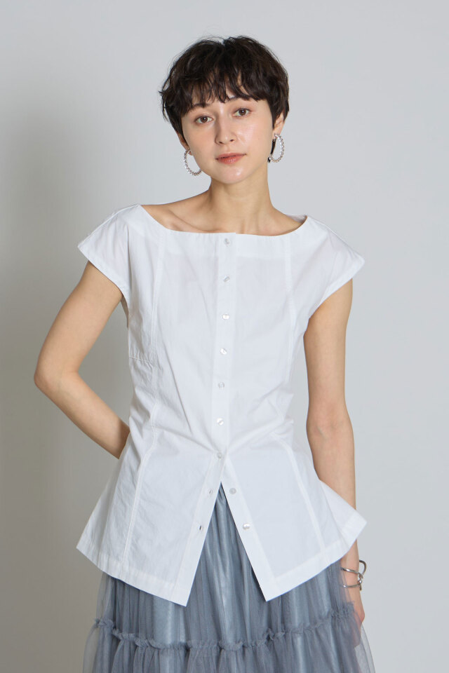 林田岬優さん着用】ウエストレースアップブラウス