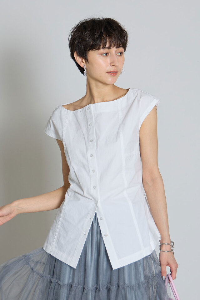 林田岬優さん着用】ウエストレースアップブラウス