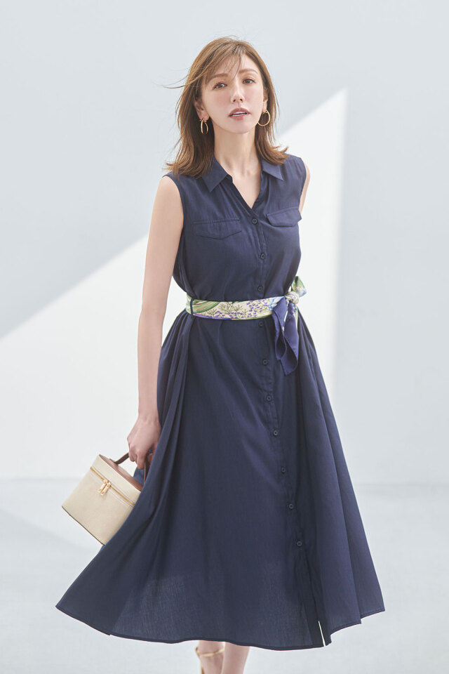 林田岬優さん着用】スキッパーシャツワンピース