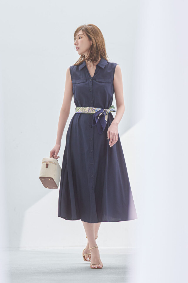 林田岬優さん着用】スキッパーシャツワンピース