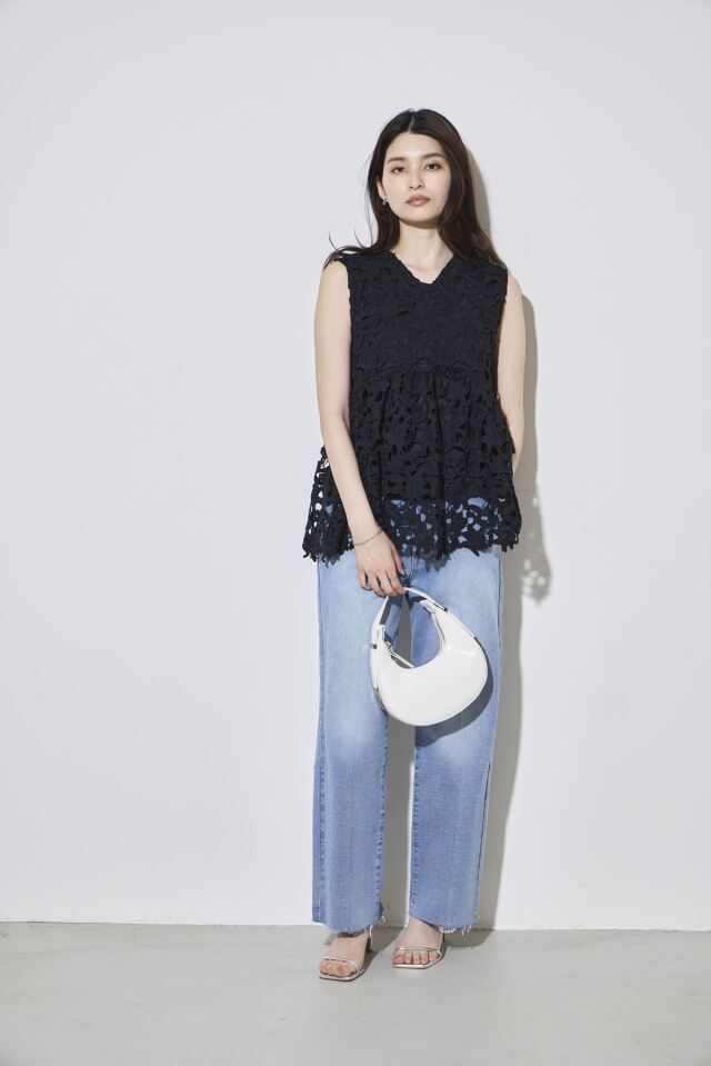 林田岬優さん着用】ケミカルレースブラウス