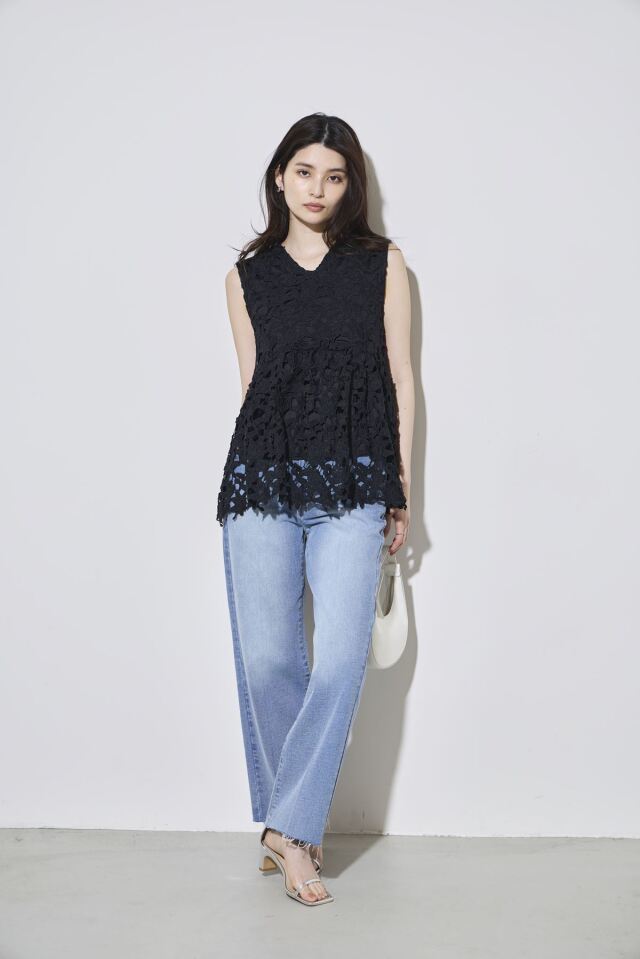 美品　80S 90S　ユーロヴィンテージ　英国製モヘア混生地　紺ブレザー 林田岬優さん着用】ケミカルレースブラウス