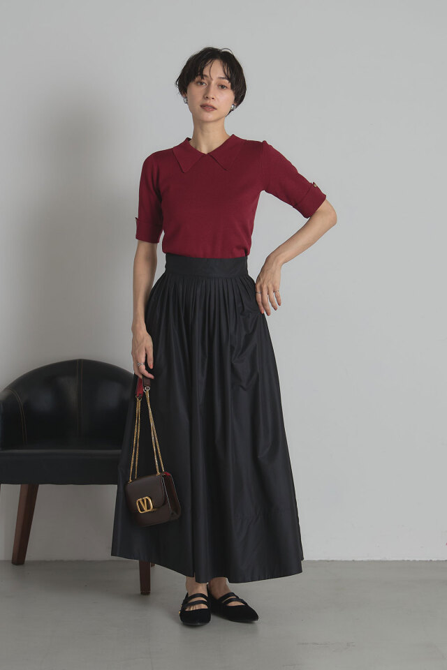 【美品】LOUIS VUITTON リブニットフレアスカート 美香さん着用】ピンタックフレアスカート