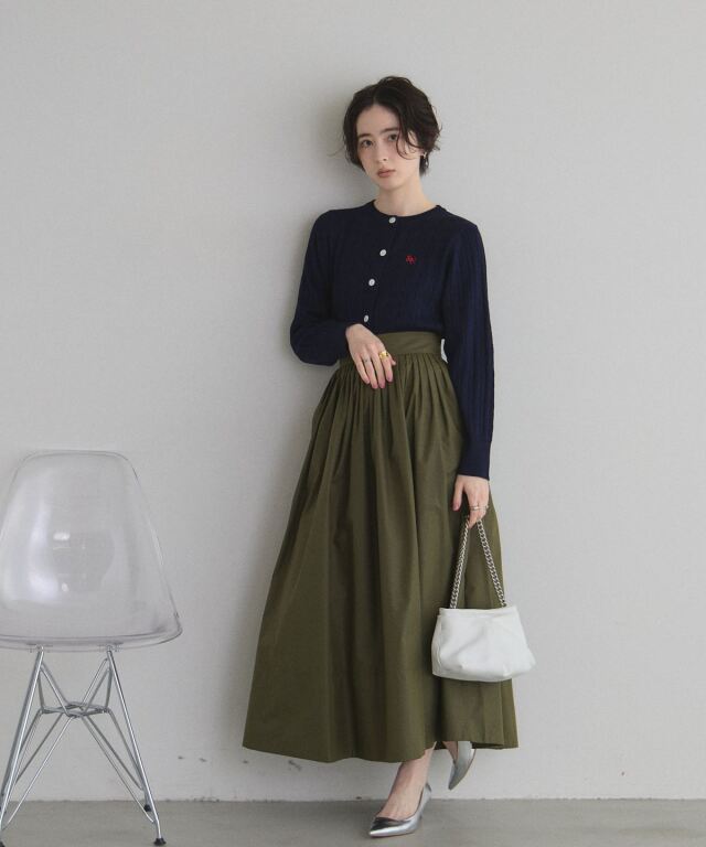 美香さん着用】ピンタックフレアスカート