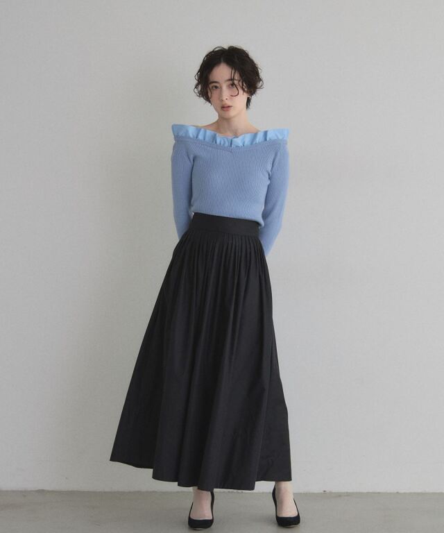 美香さん着用】ピンタックフレアスカート