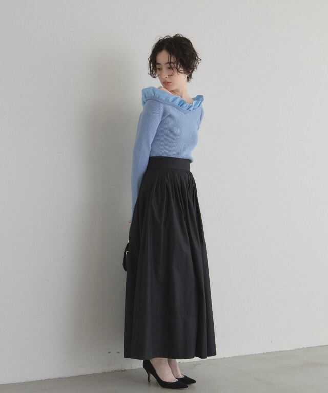 美香さん着用】ピンタックフレアスカート