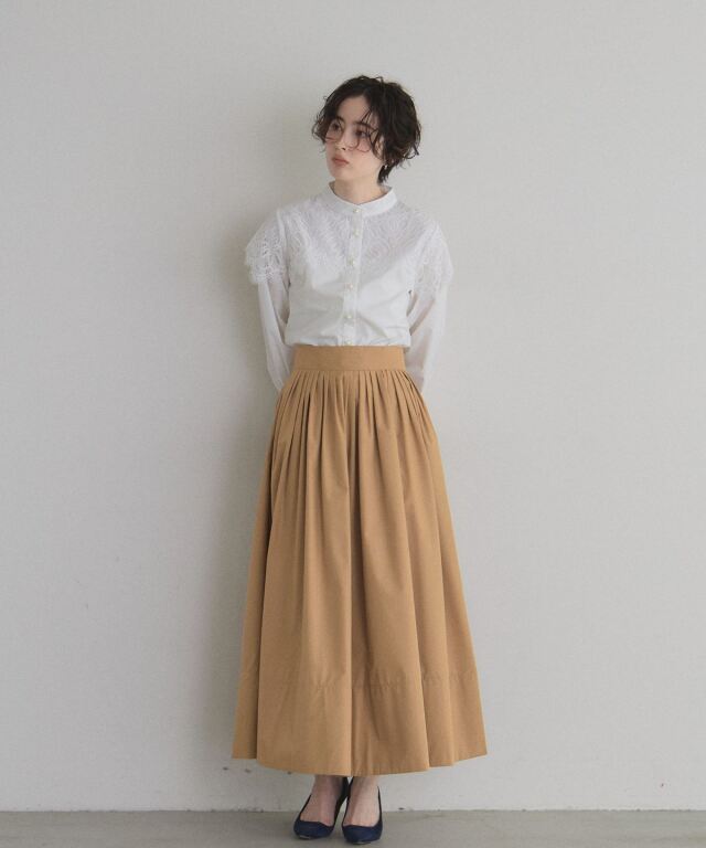 美香さん着用】ピンタックフレアスカート