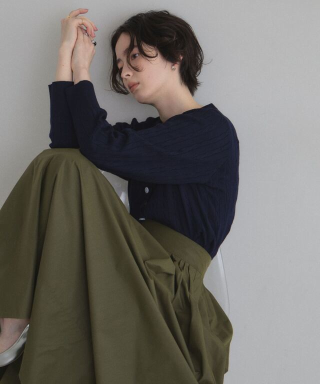 美香さん着用】ピンタックフレアスカート