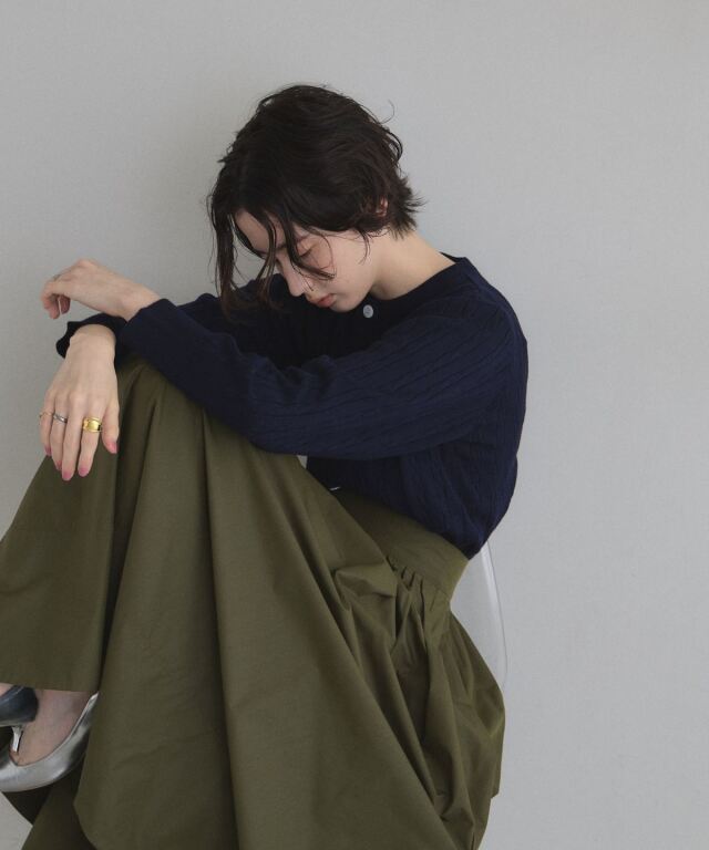 美香さん着用】ピンタックフレアスカート