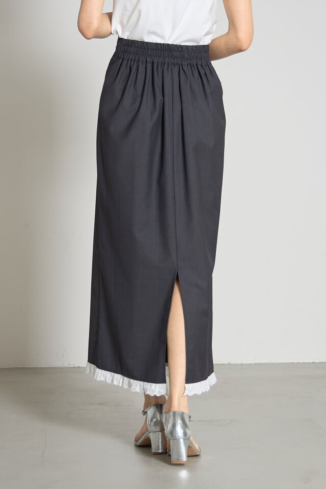 コットンレースヘムスカート