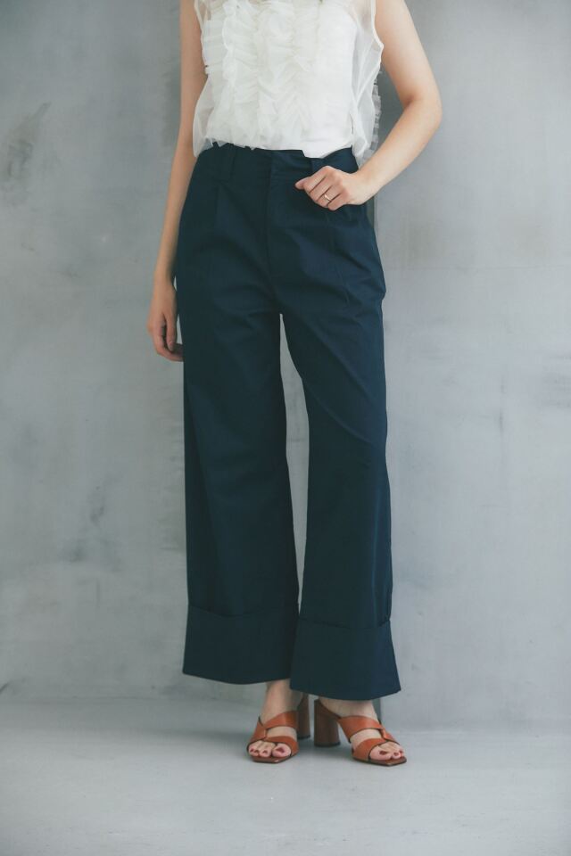 くーです ロールアップチノワイドパンツ