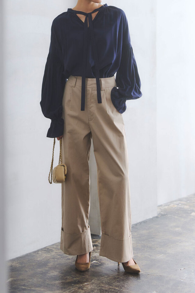 ロールアップチノワイドパンツ
