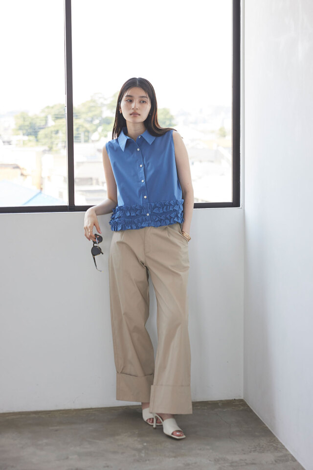 ロールアップチノワイドパンツ