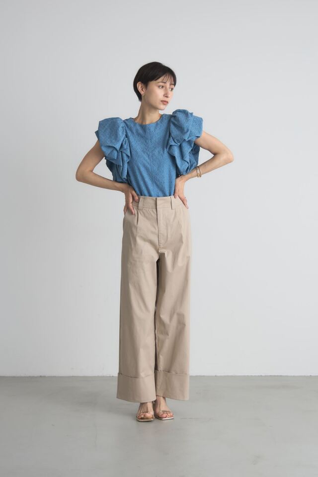 ロールアップチノワイドパンツ