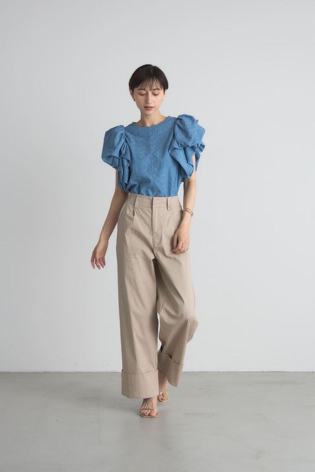 ロールアップチノワイドパンツ