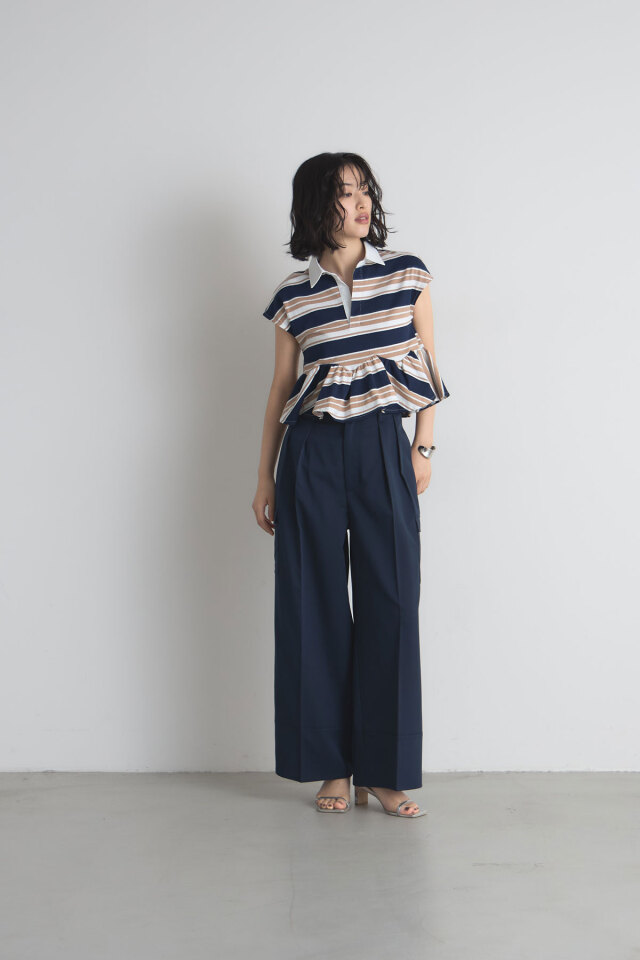 ペプラムラガーシャツ