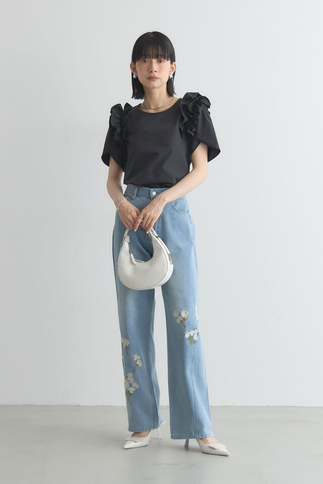 ◆美品◆CHANEL◆シャネル◆エクリュ◆ココマーク◆タンクトップ◆正規品◆36 肩フリルチューリップスリーブブラウス