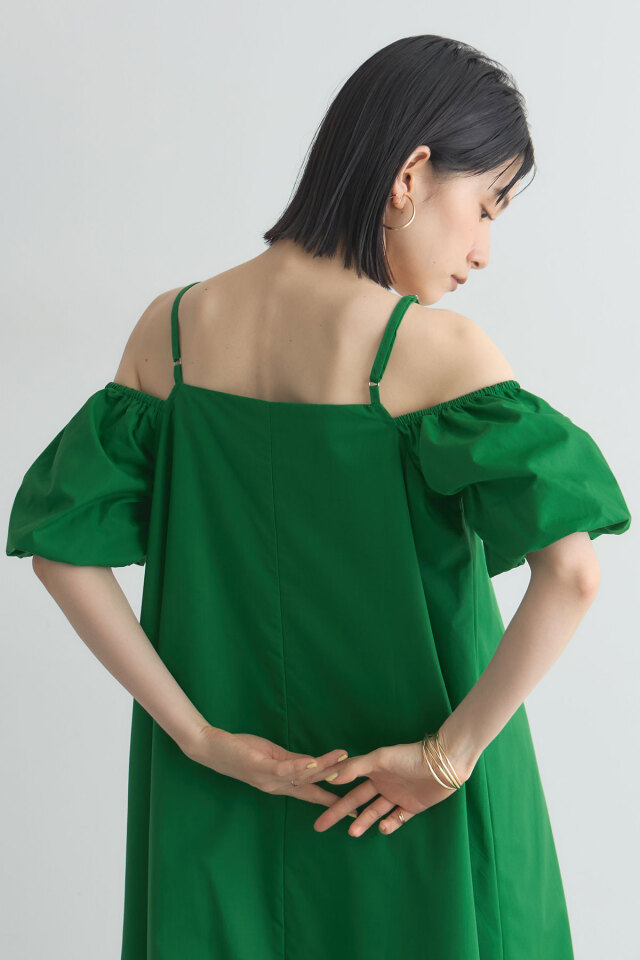 袖2WAYオープンスリーブフレアワンピース