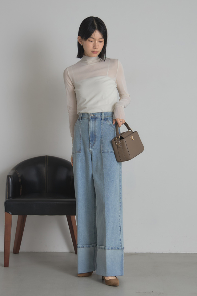 にゃページ 美品 OMMO シアーレイヤードタートルニット ネイビー にゃ様専用ページ 美品 OMMO シアーレイヤードタートルニット