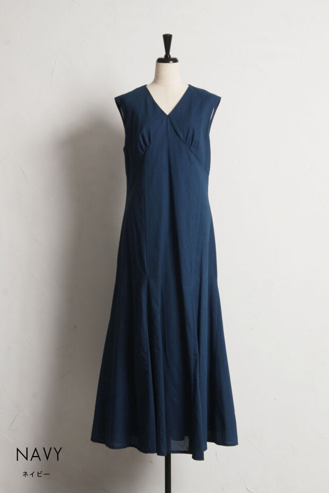 MaxMara リネン ネイビードレープワンピース vintage minoi MaxMara リネン ネイビードレープワンピース vintage minoi