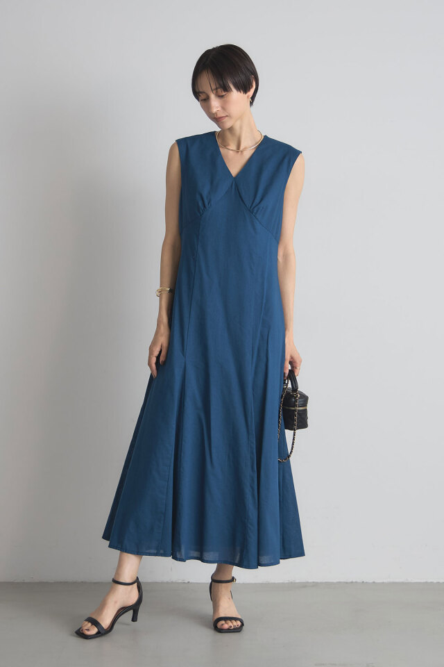 MaxMara リネン ネイビードレープワンピース vintage minoi MaxMara リネン ネイビードレープワンピース vintage minoi