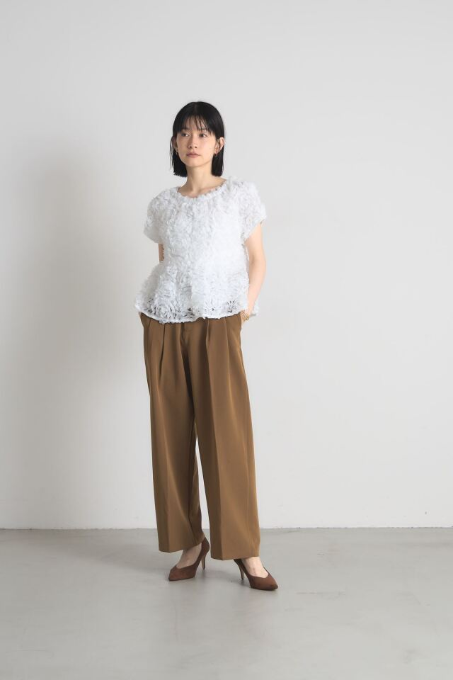 工芸品 j55555m22 花びらチュールペプラムトップス