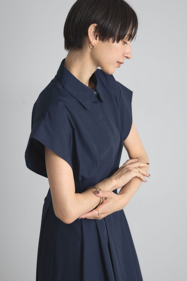 稲垣莉生さん着用】衿付きウエストタックシャツワンピース