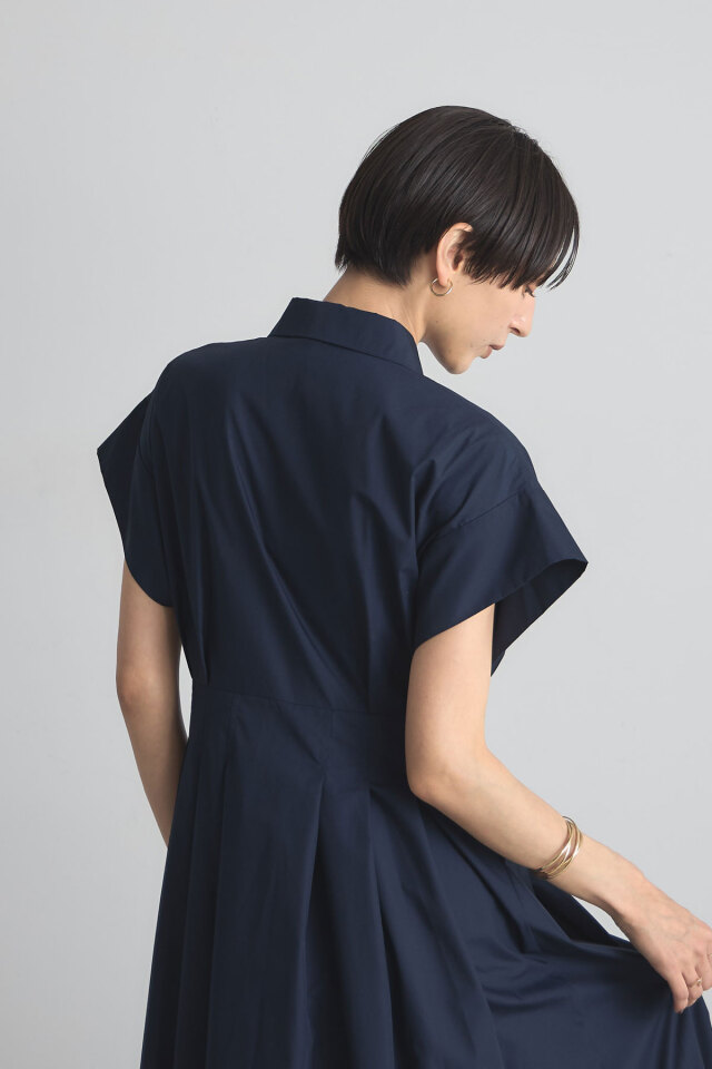 稲垣莉生さん着用】衿付きウエストタックシャツワンピース