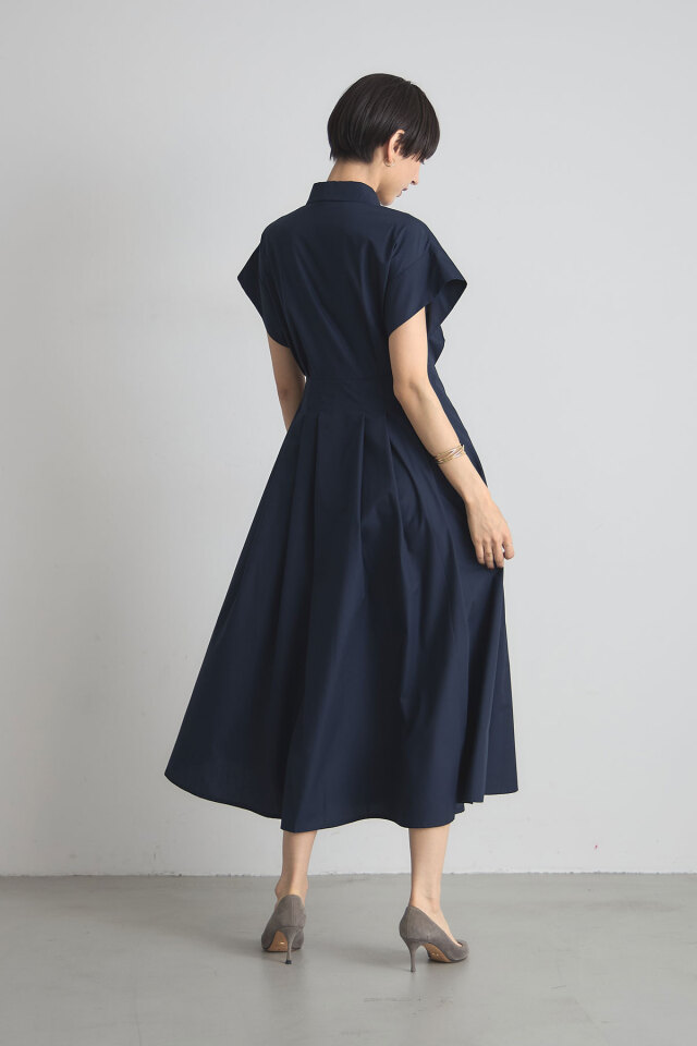 稲垣莉生さん着用】衿付きウエストタックシャツワンピース