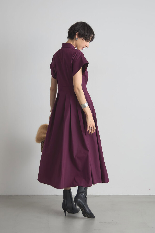 稲垣莉生さん着用】衿付きウエストタックシャツワンピース