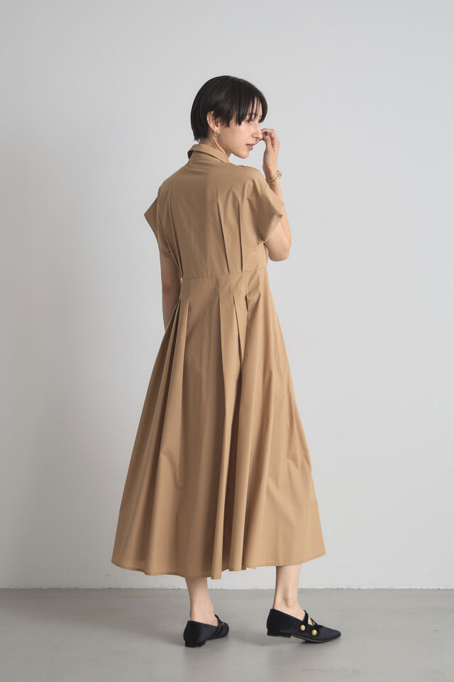 稲垣莉生さん着用】衿付きウエストタックシャツワンピース