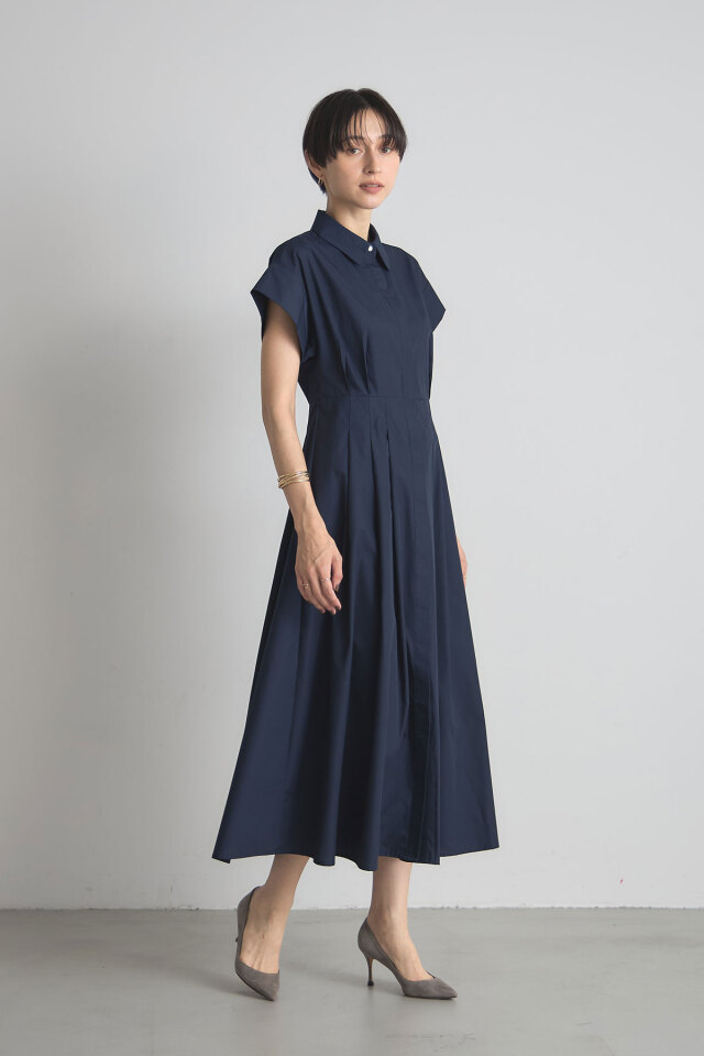 稲垣莉生さん着用】衿付きウエストタックシャツワンピース
